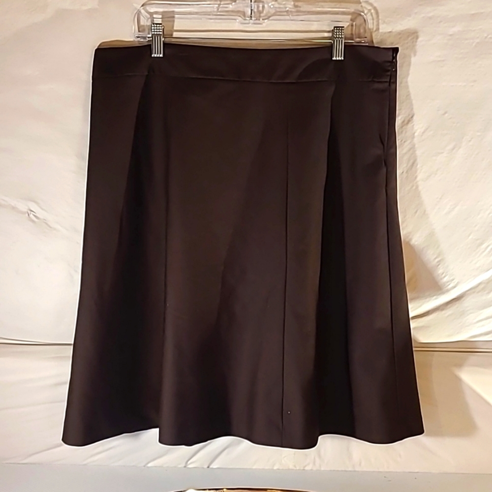 COPY - Merona Dark Brown Goured Panel Flared knee length skirt with side zip